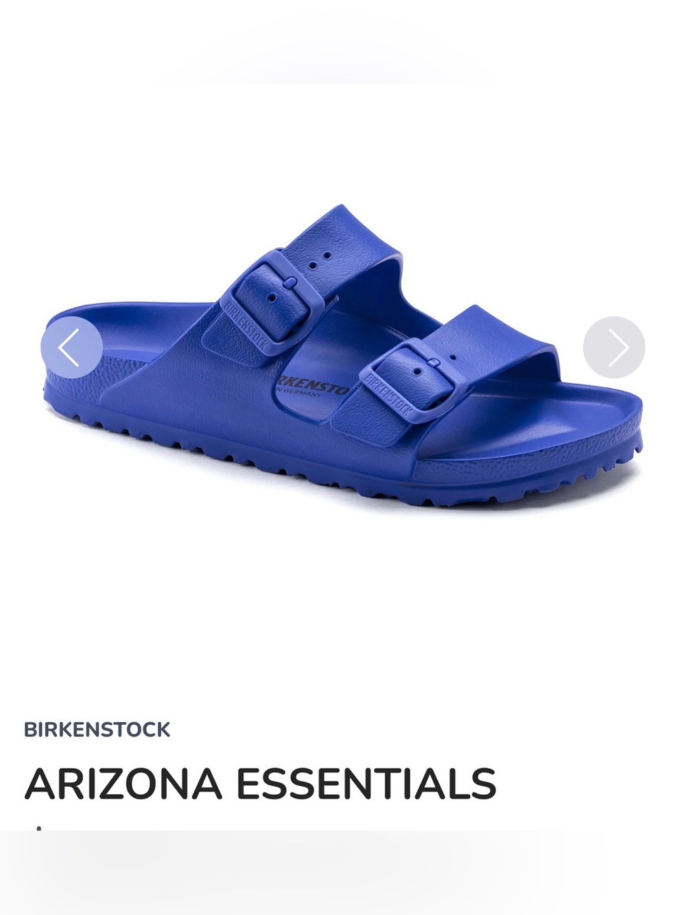 Birkenstock Arizona Essentials Men's Blue Dual-Strap Slide Sandals